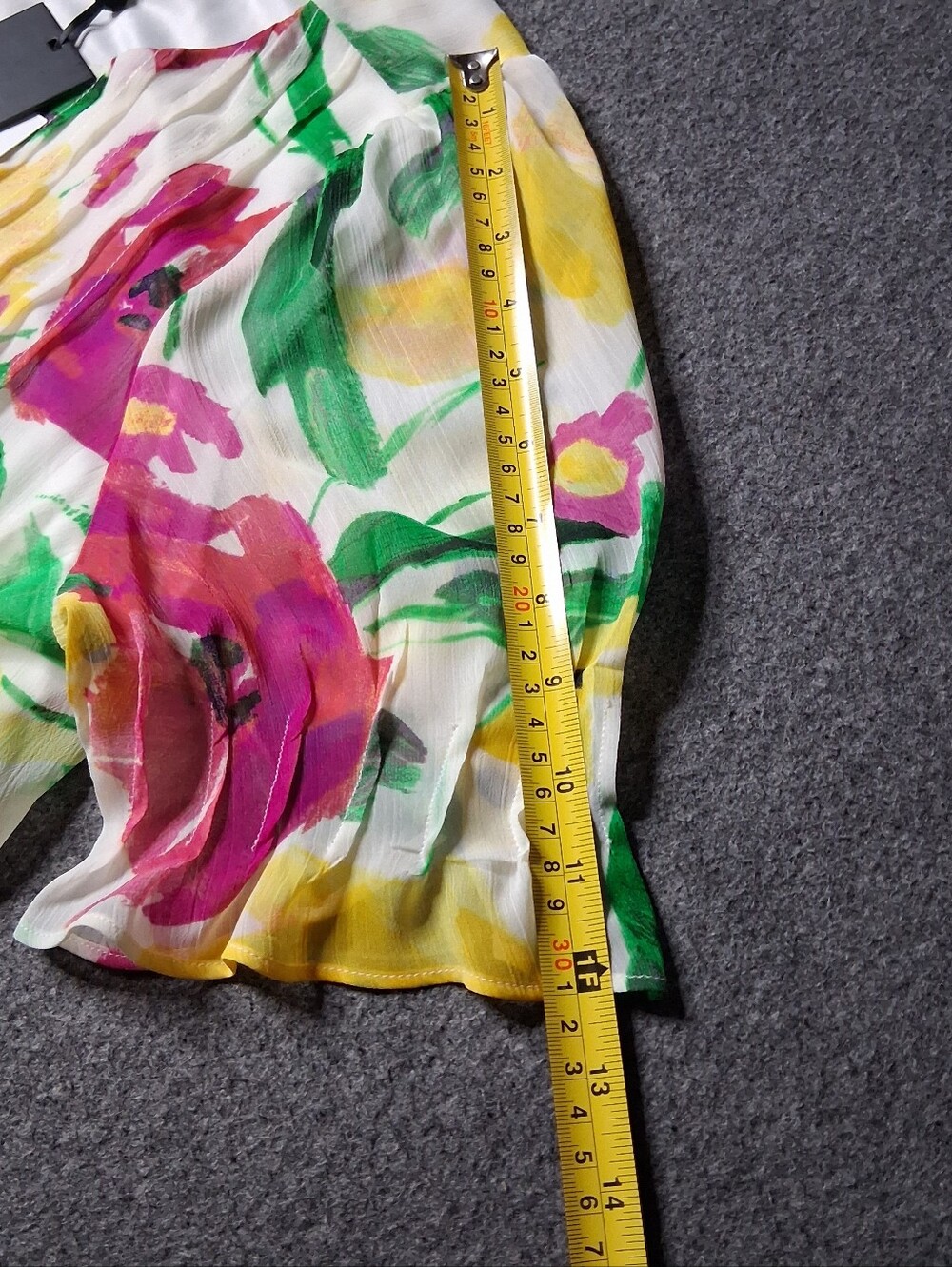 DKNY Floral Chiffon Pleated Mini Dress NWT Size 16 - Picture 11 of 14